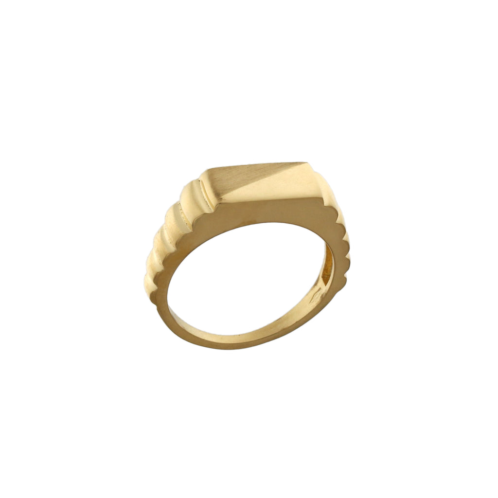 Anello uomo a sigillo rettangolare allungato oro giallo 18kt