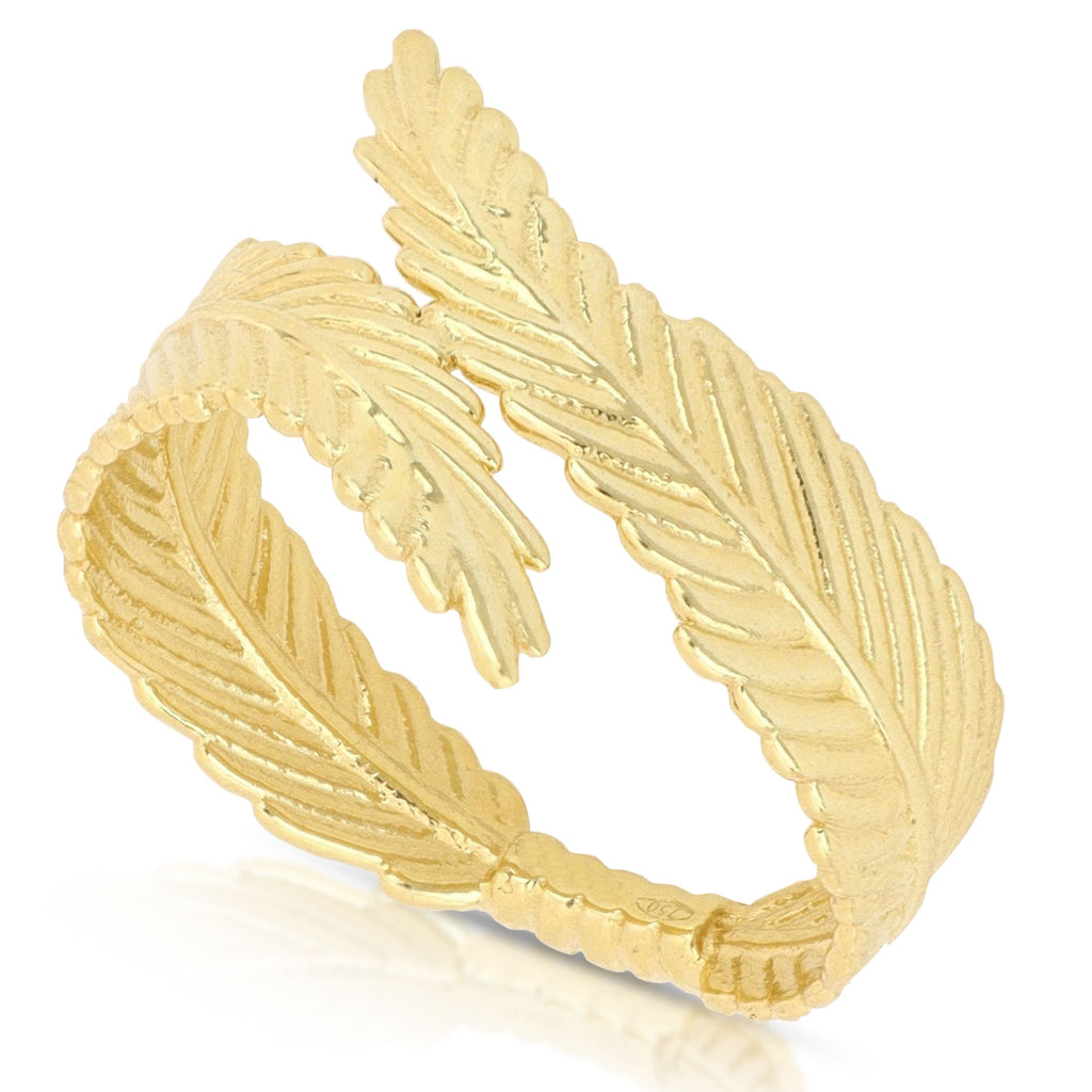 Anello con foglioline oro 18kt giallo