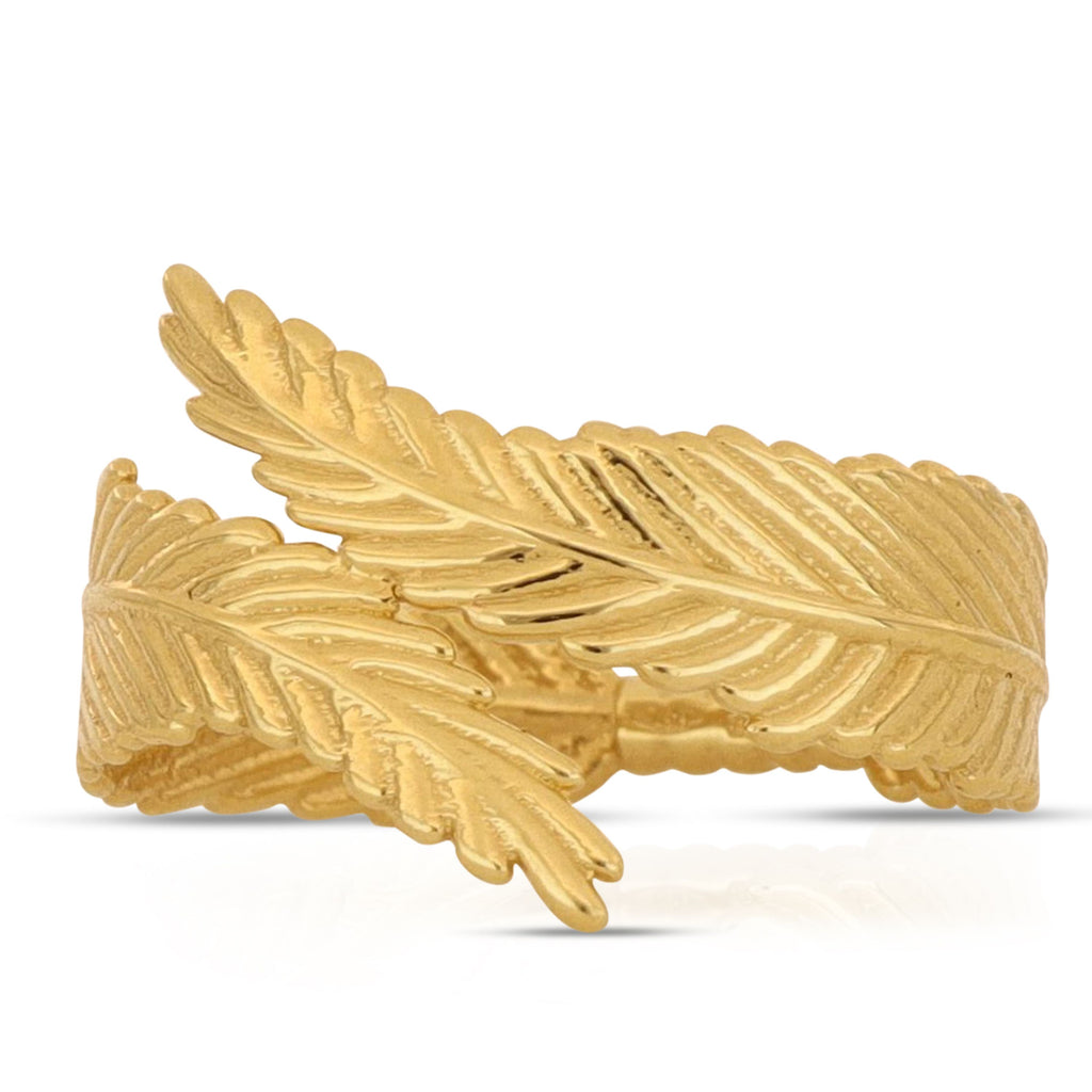 Anello con foglioline oro 18kt giallo