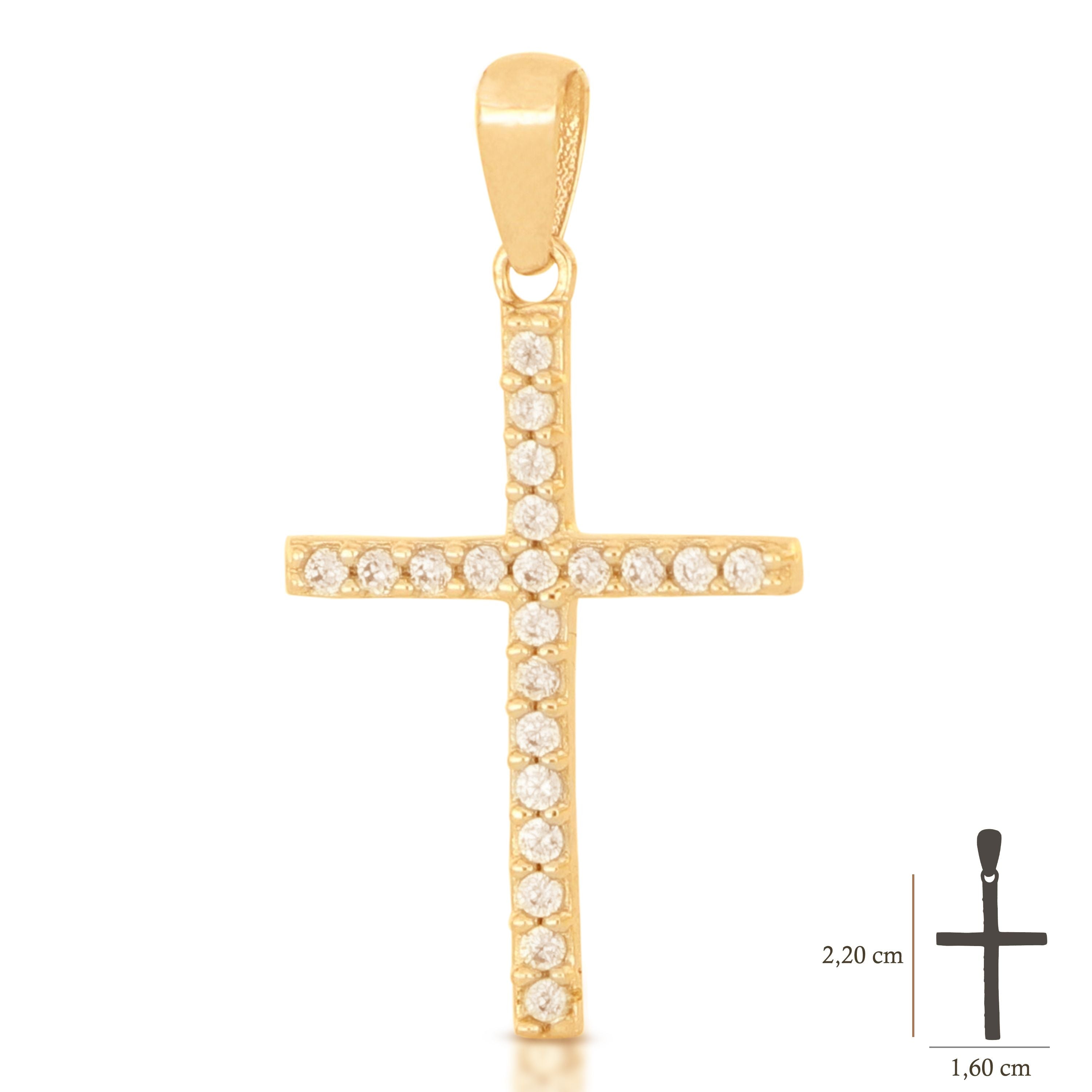 Yellow cross with zircons
