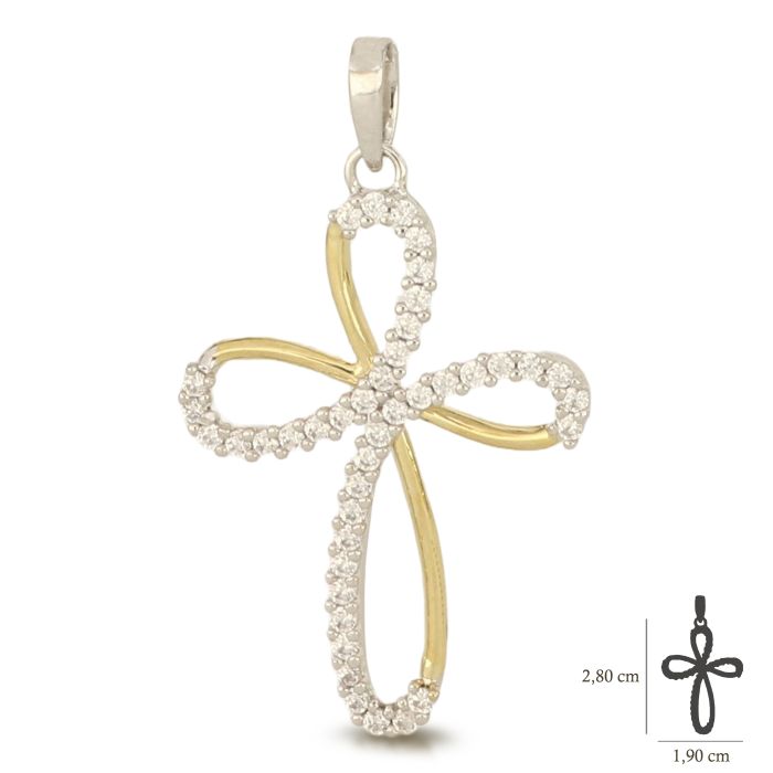 Stylized cross with zircons