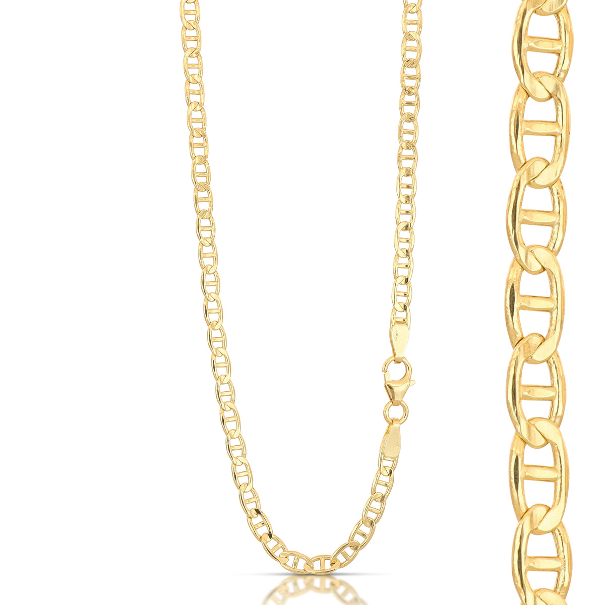 Catena traversino vuota oro giallo 18kt 3,4mm 60cm