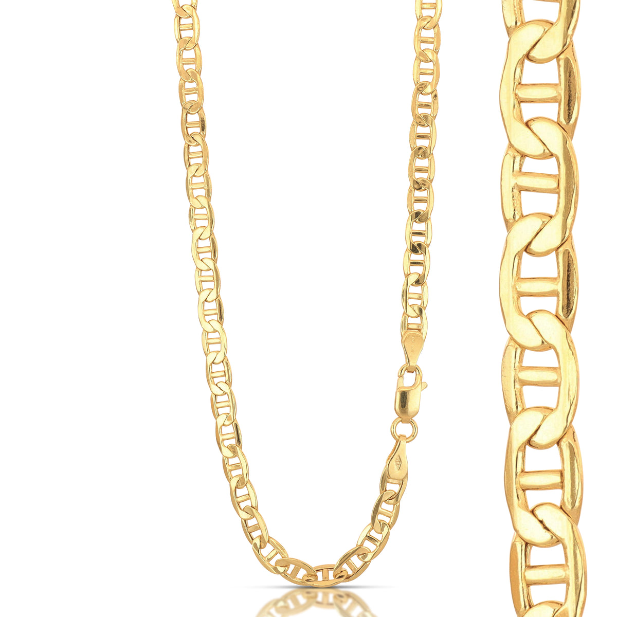 Catena traversino vuota oro giallo 18kt 4,3mm