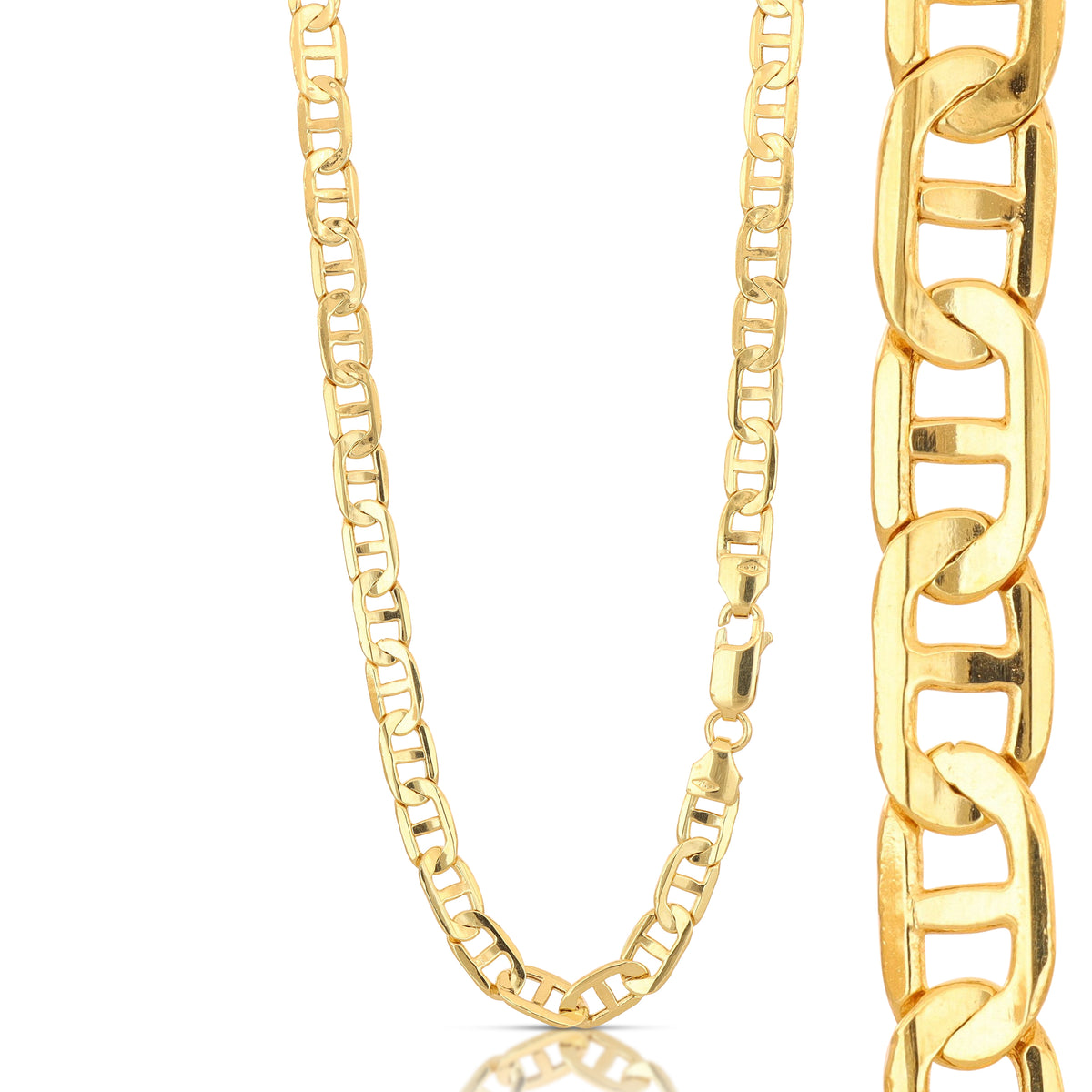 Catena traversino vuota oro giallo 18kt 5,3mm