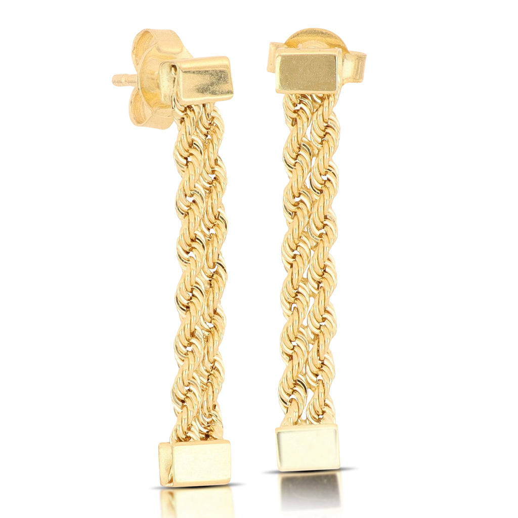 Orecchini fune 2 fili oro 18kt