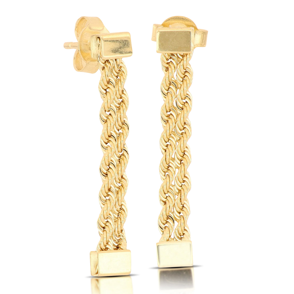 Orecchini fune 2 fili oro 18kt