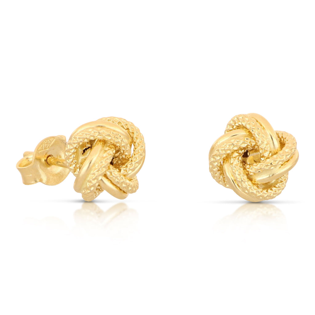 Orecchini nodi classici Ø 8mm in oro giallo 18kt