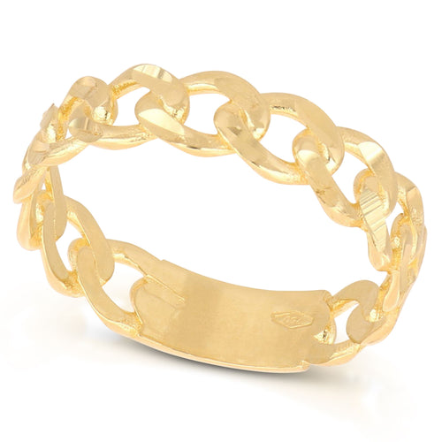 Openwork Hammered Band Ring in 18k Italian Yellow Gold