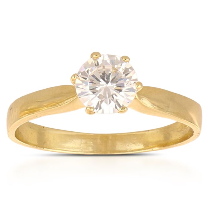 Anello solitario oro giallo