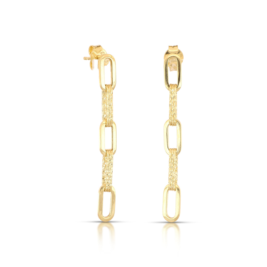 Orecchini forzatina pendenti oro 18kt