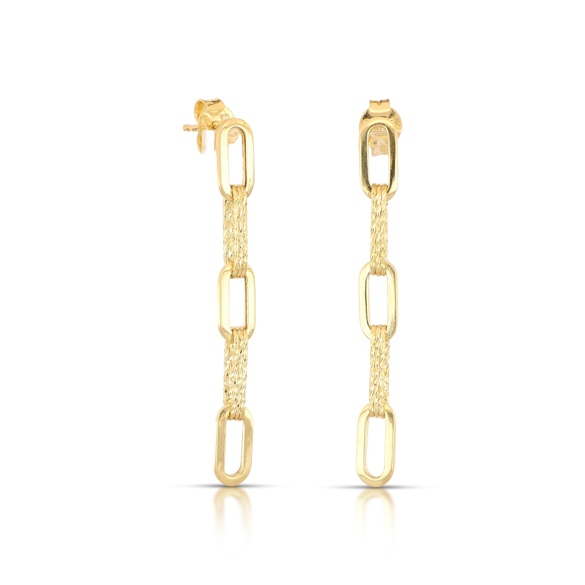 Orecchini forzatina pendenti oro 18kt