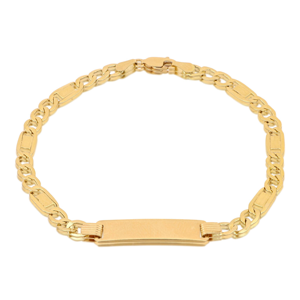 Pulsera esclava con placa grabable en oro amarillo 18k – 21 cm