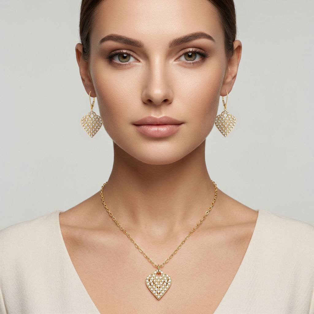 Girocollo cuore diamantato griffe Pure Brilliance 45cm