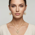 Diamond-Cut Heart Necklace 'Pure Brilliance' in 18k Italian Two-Tone Gold – 45cm / 18in