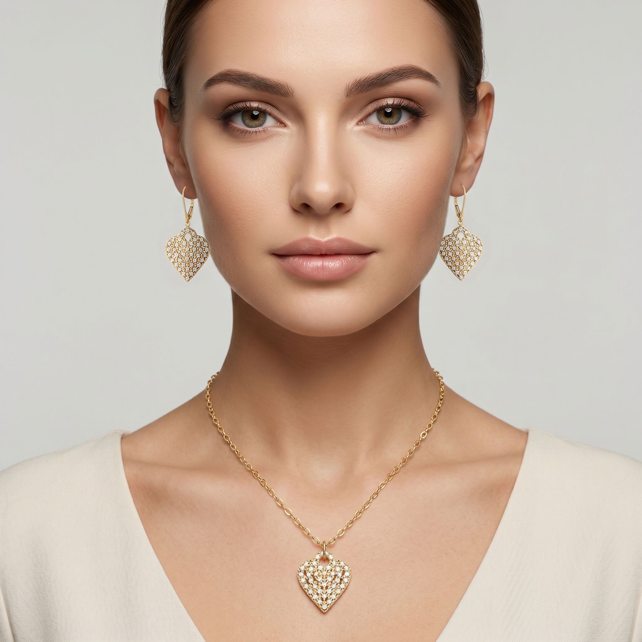 Girocollo cuore diamantato griffe Pure Brilliance 45cm