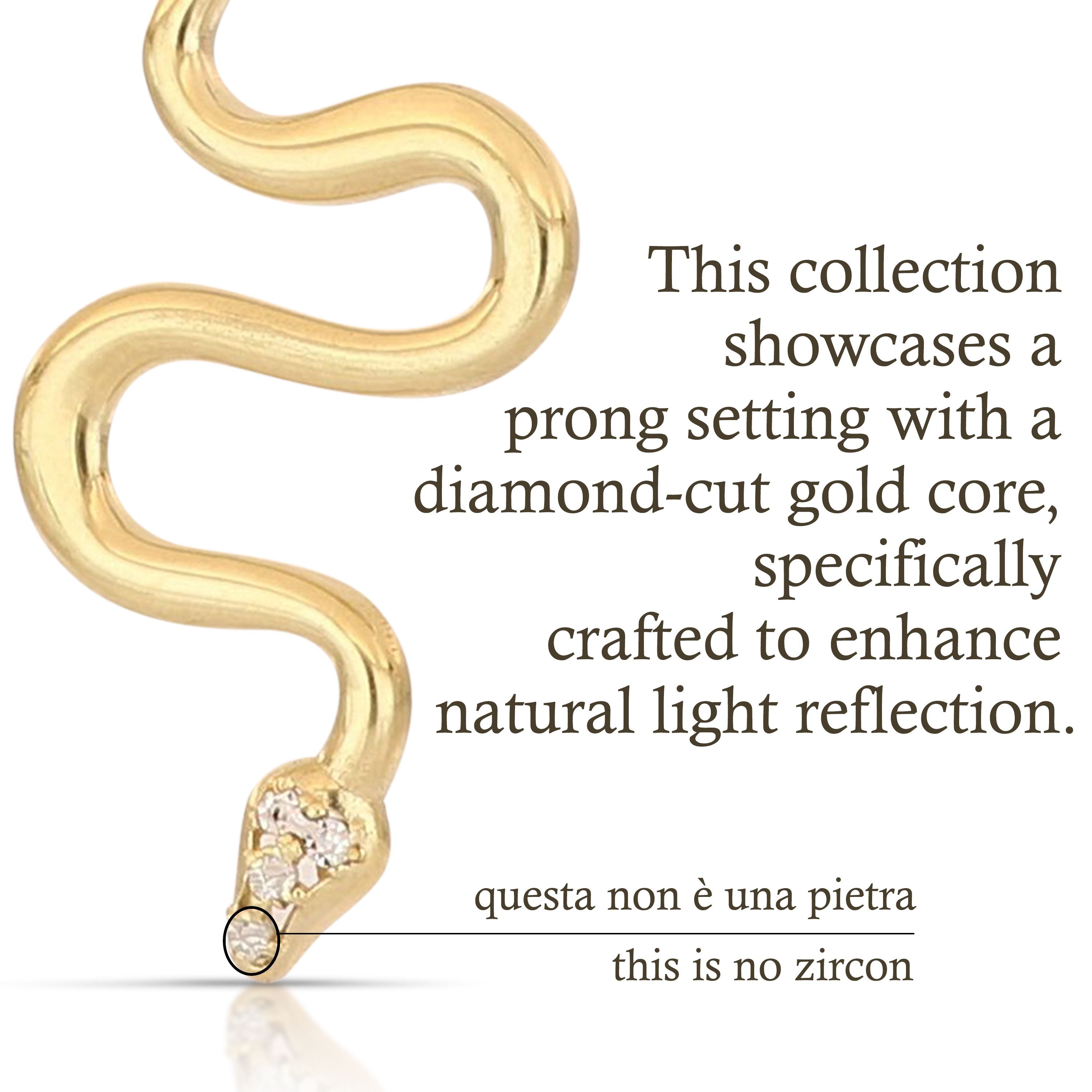 Girocollo serpente dettaglio testa dischetti diamantati griffe Pure Brilliance