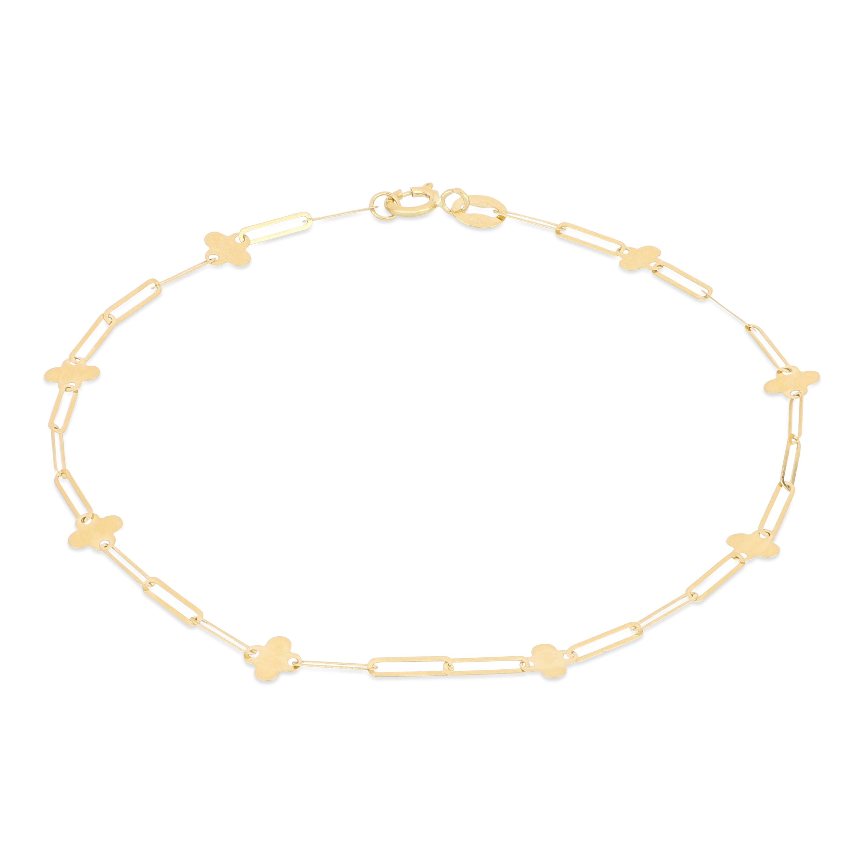 Bracciale forzatina quadrifogli Ø 5mm 18cm