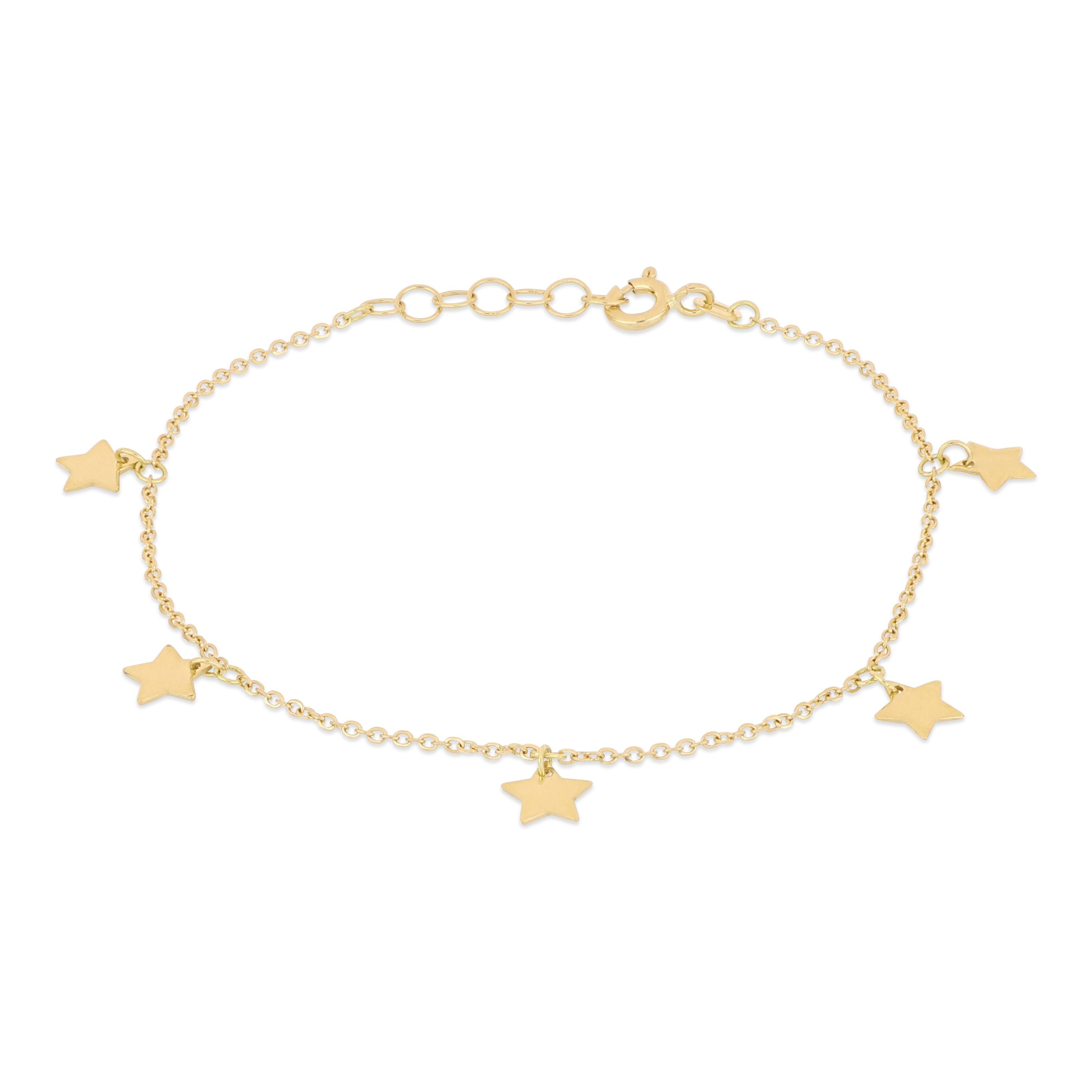 Bracciale 7 stelle pendenti Ø 6mm 19cm