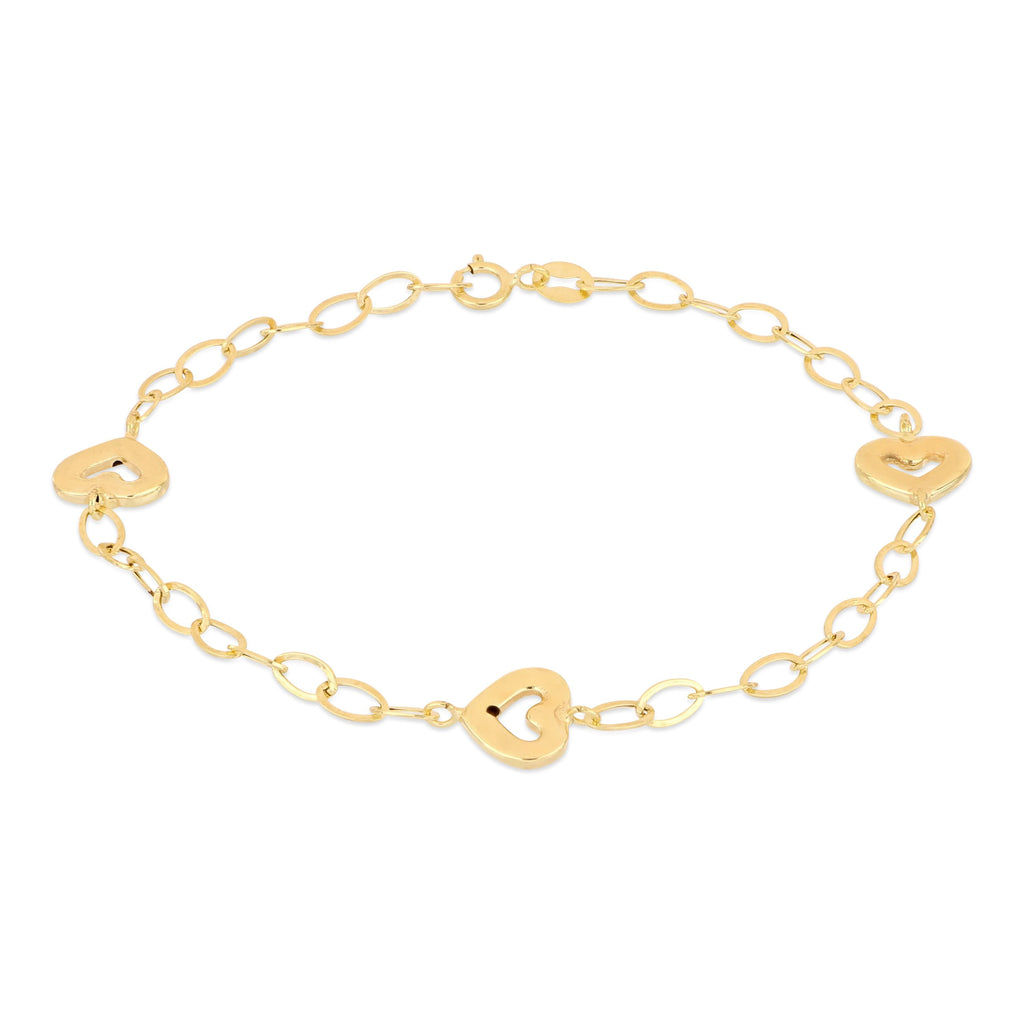 Bracciale alternato cuori Ø 9mm 19cm