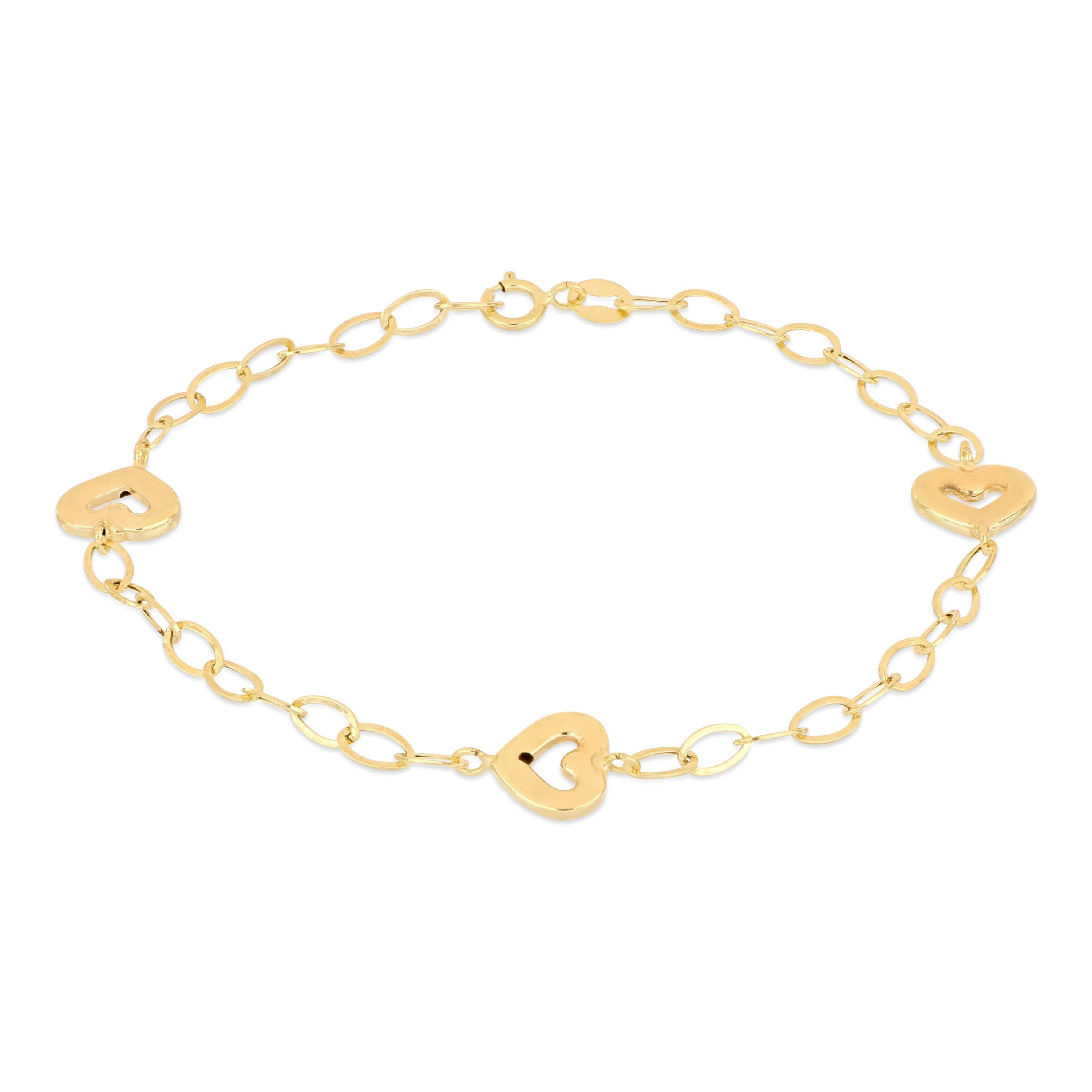 Bracciale alternato cuori Ø 9mm 19cm