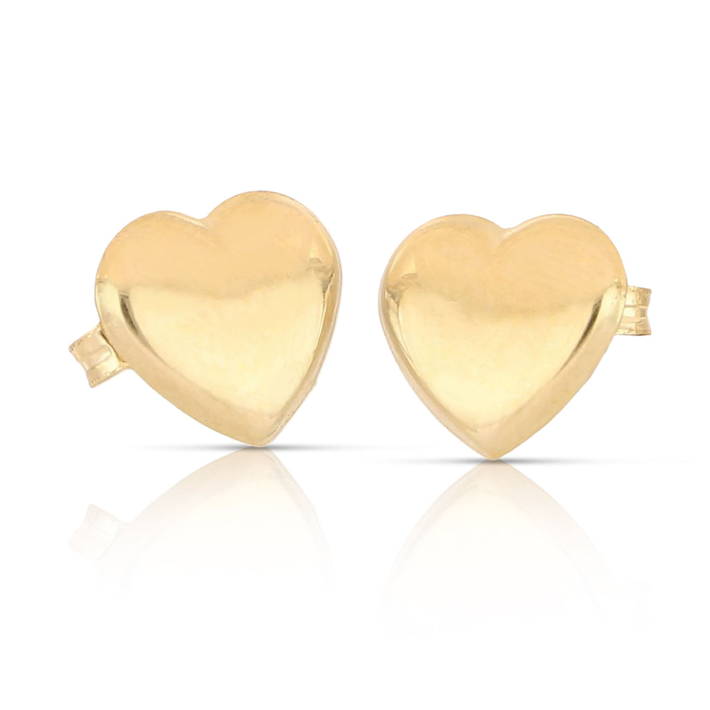Orecchini cuore scatolato lucido Ø 10mm