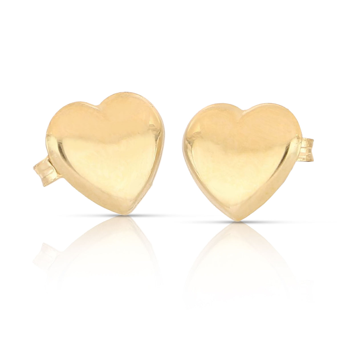 Orecchini cuore scatolato lucido Ø 10mm