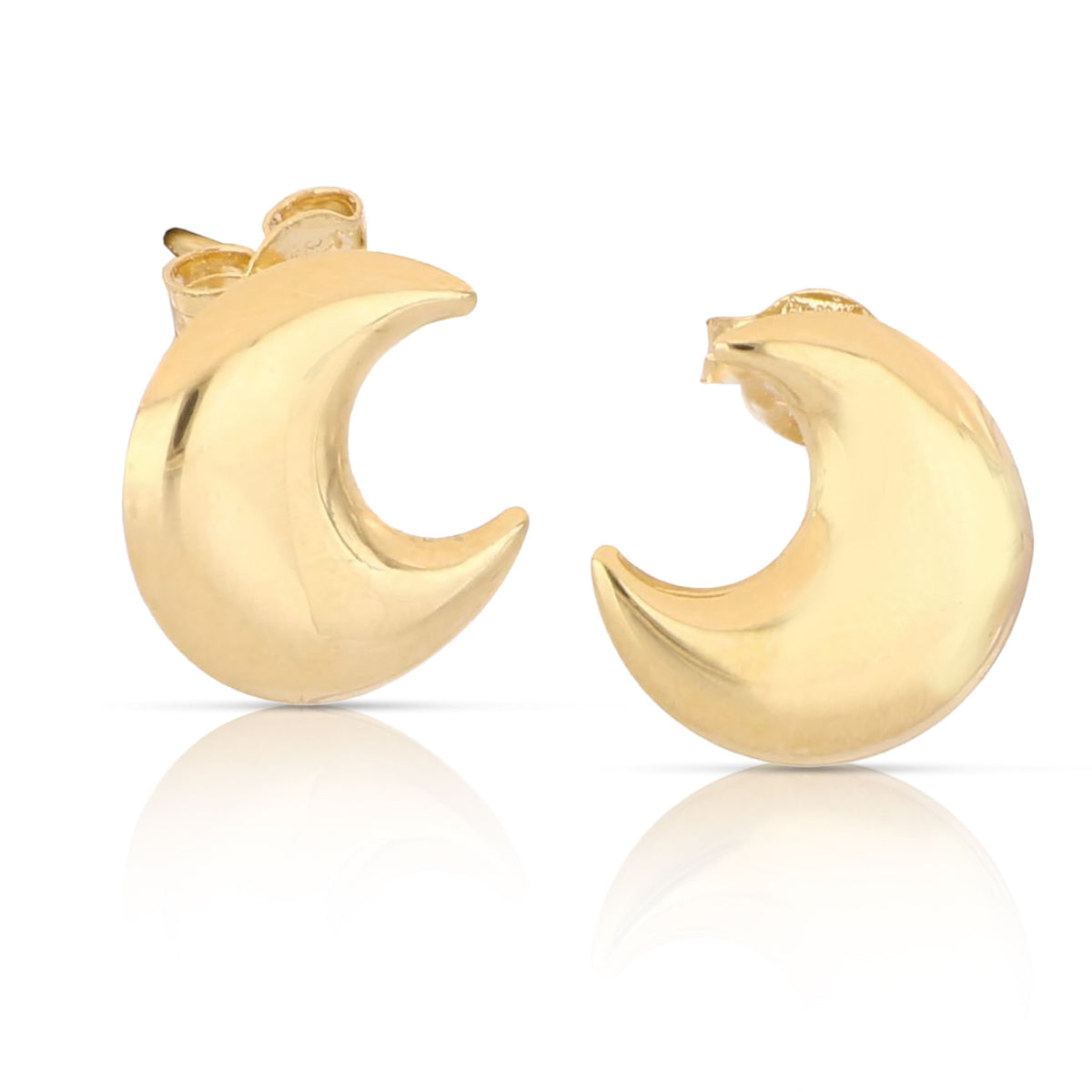 Orecchini luna scatolata lucida Ø 10mm