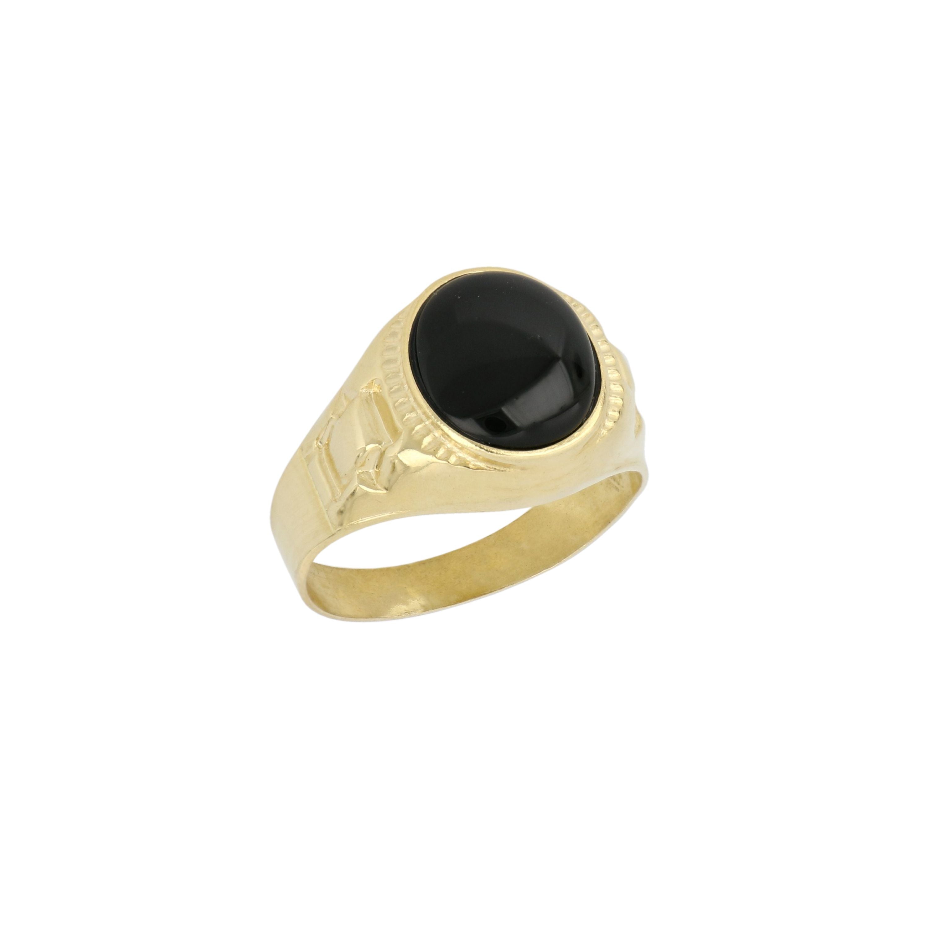 Anello con pietra nera