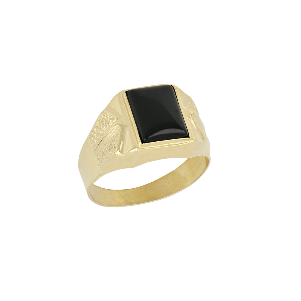 Anello con pietra nera