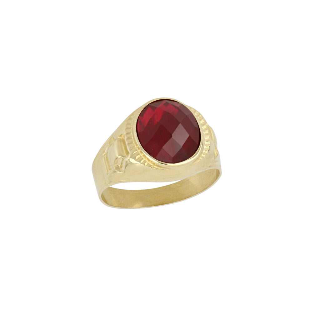 Anello con pietra rossa