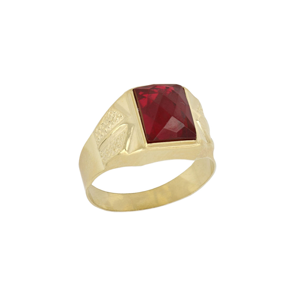 Anello con pietra rossa