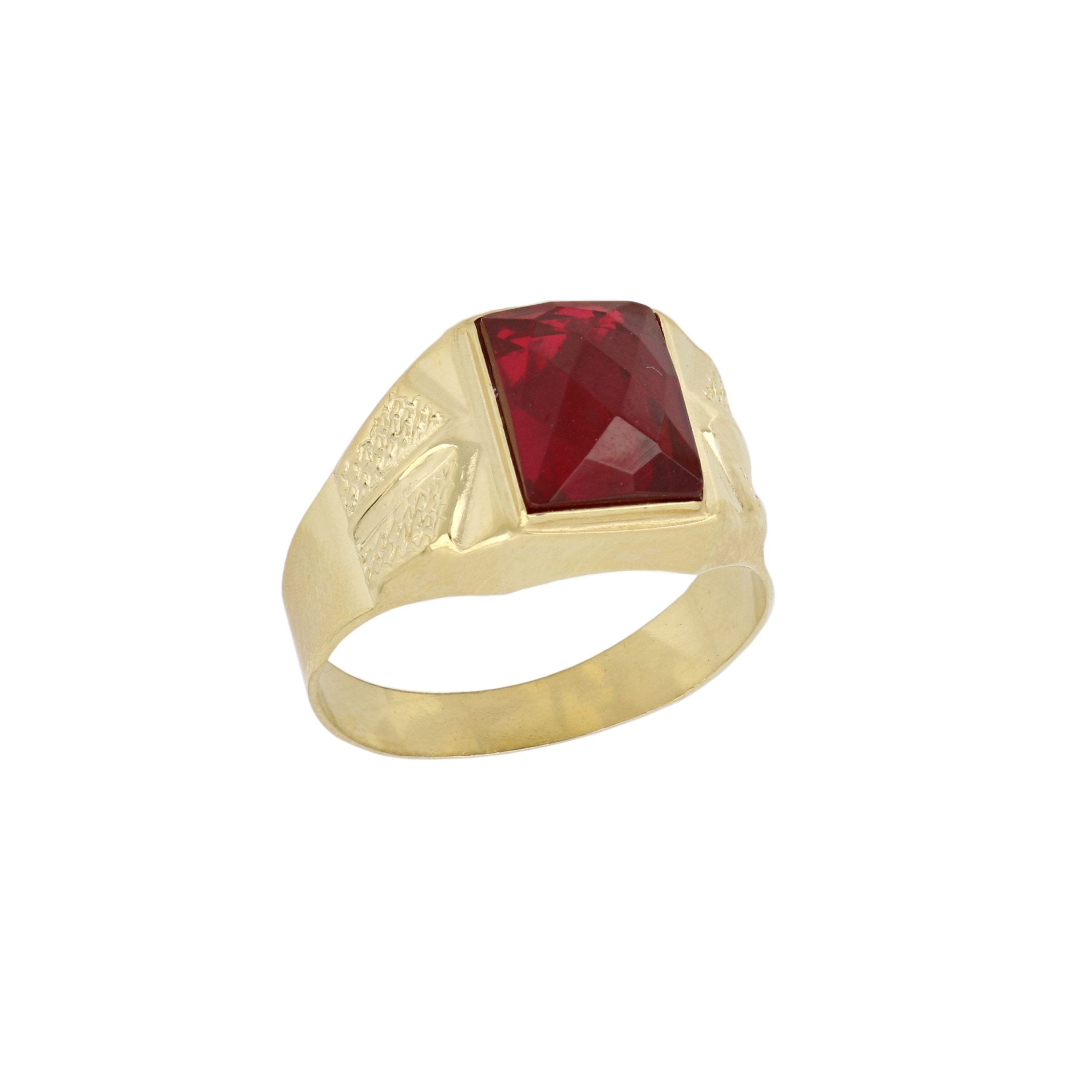 Anello con pietra rossa
