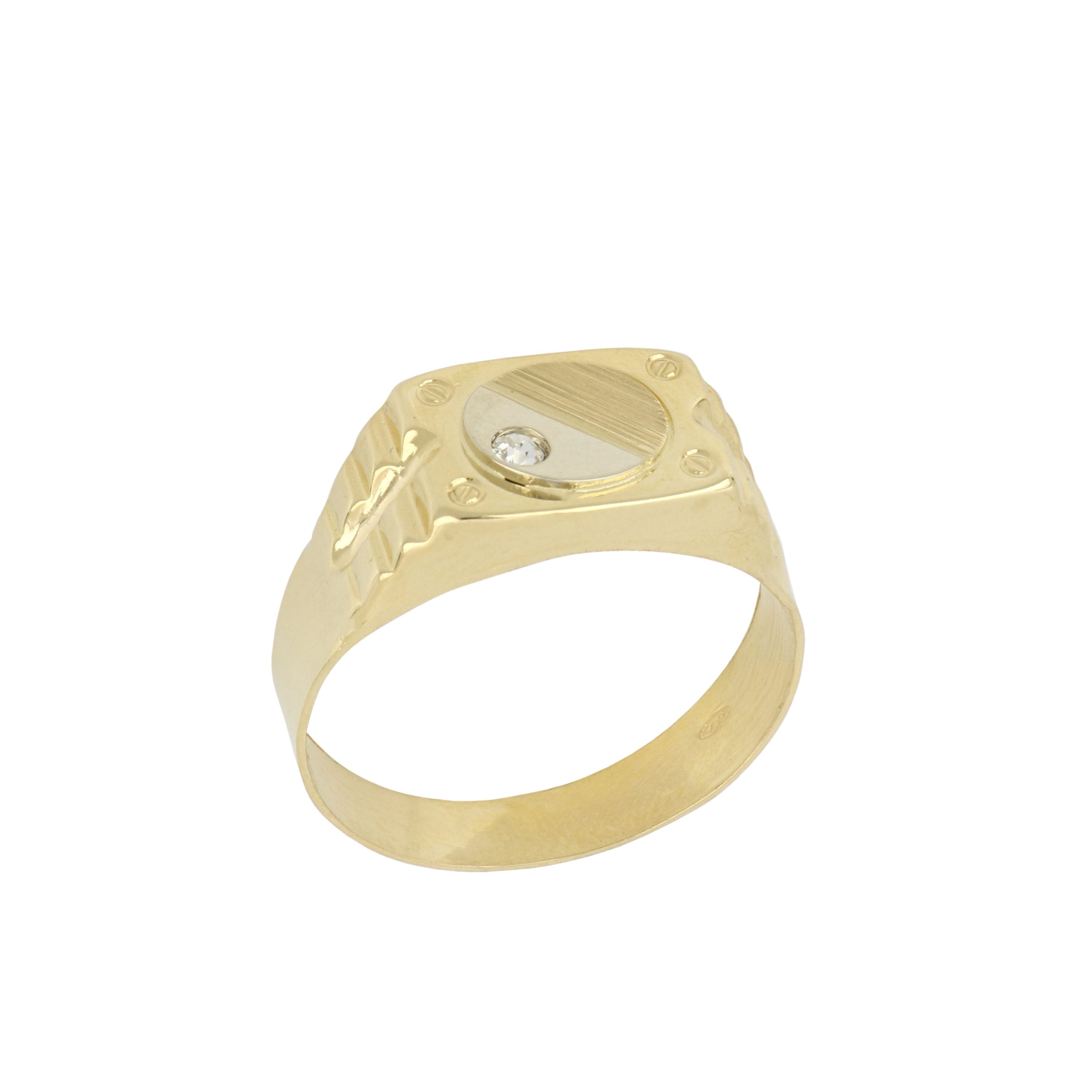 Anello scatolato con zircone
