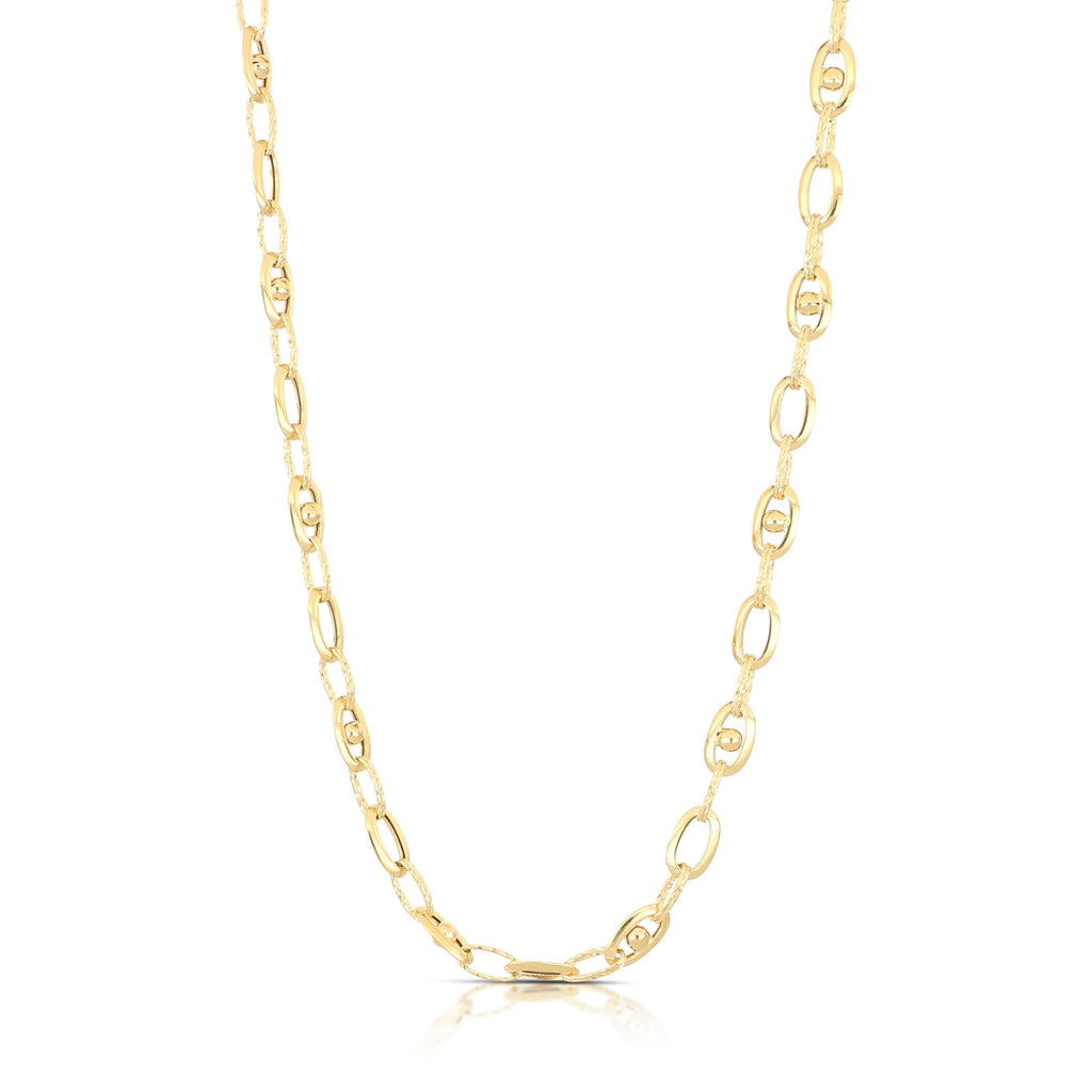 Girocollo a catena alternata con sfere oro giallo 18kt
