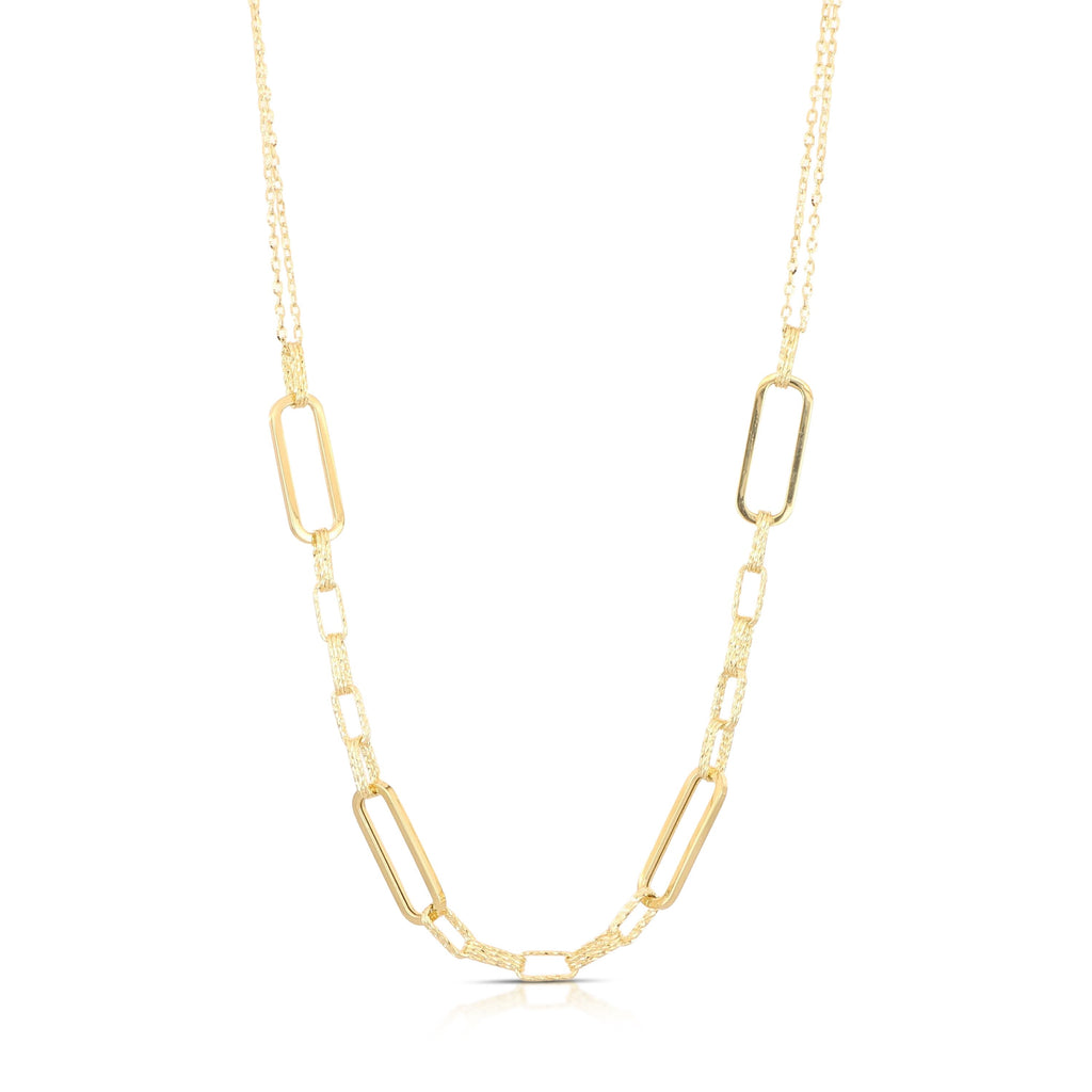 Collar de cadena forzada alterna en oro amarillo 18k – 7,5 mm, 45 cm