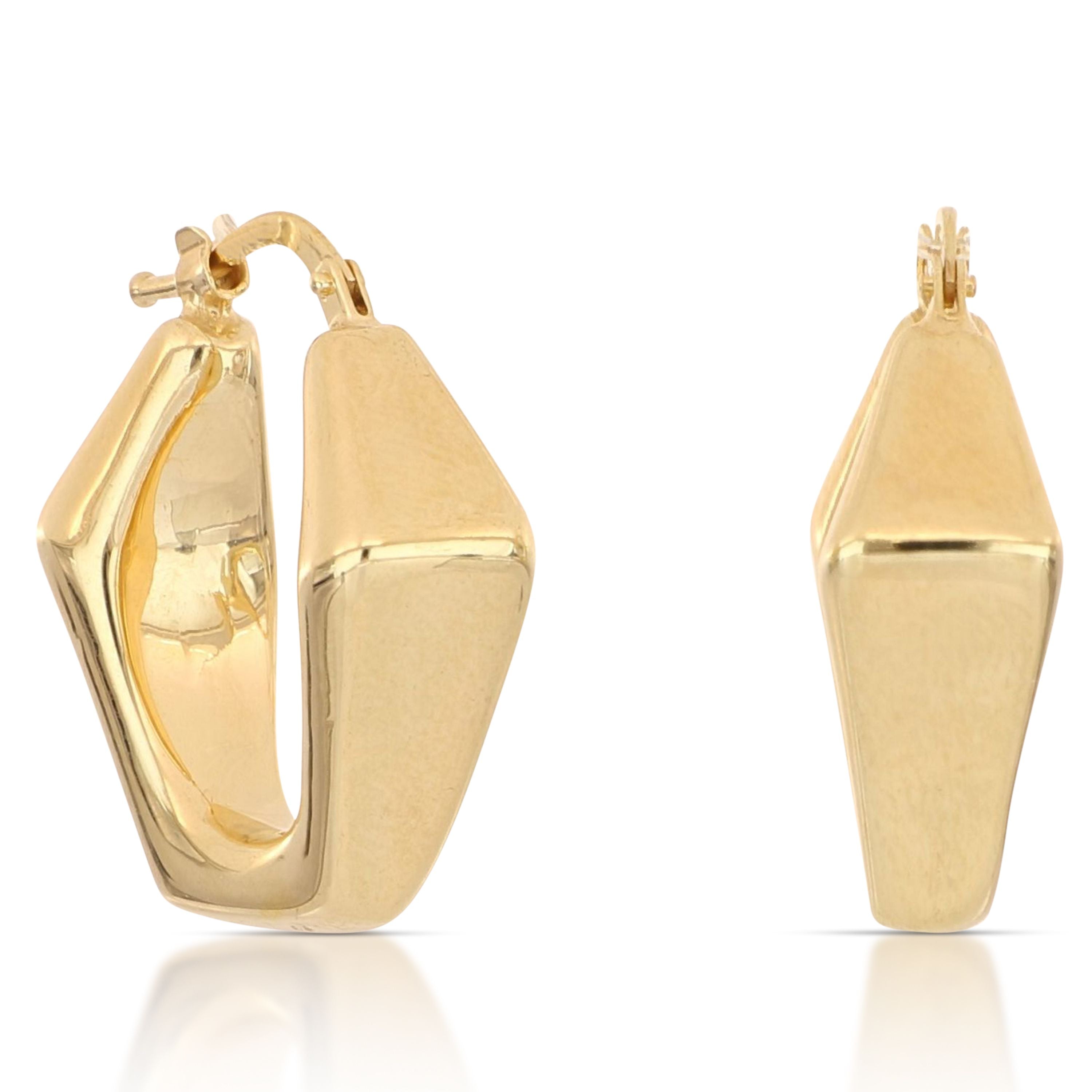 Orecchini Pentagono Fantasia Elettroformati Oro 18kt