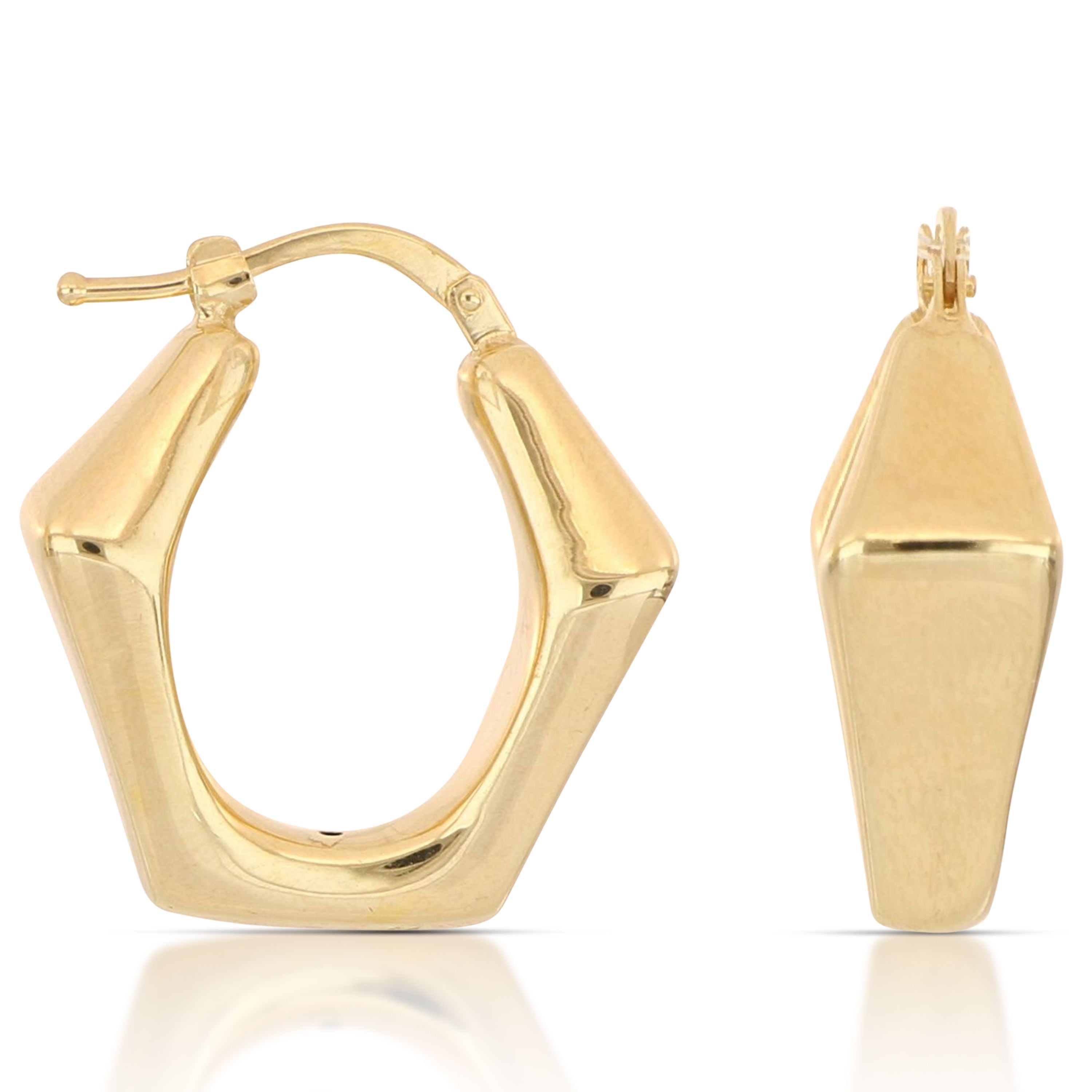 Orecchini Pentagono Fantasia Elettroformati Oro 18kt