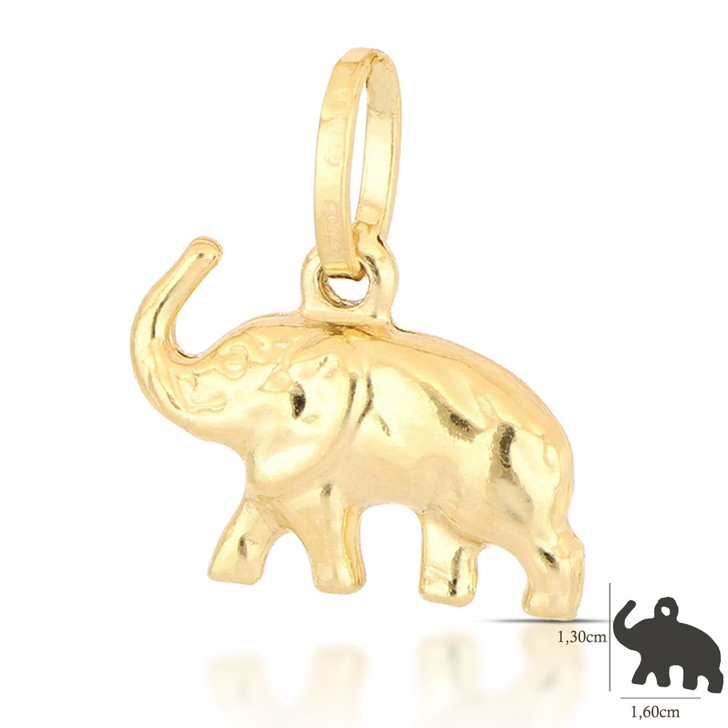 Colgante elefante en oro amarillo 18k – 1,6x1,3 cm
