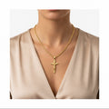 Box Crucifix with Rope Chain 2.6 mm 45 cm, 18k Gold 2x3.1 cm