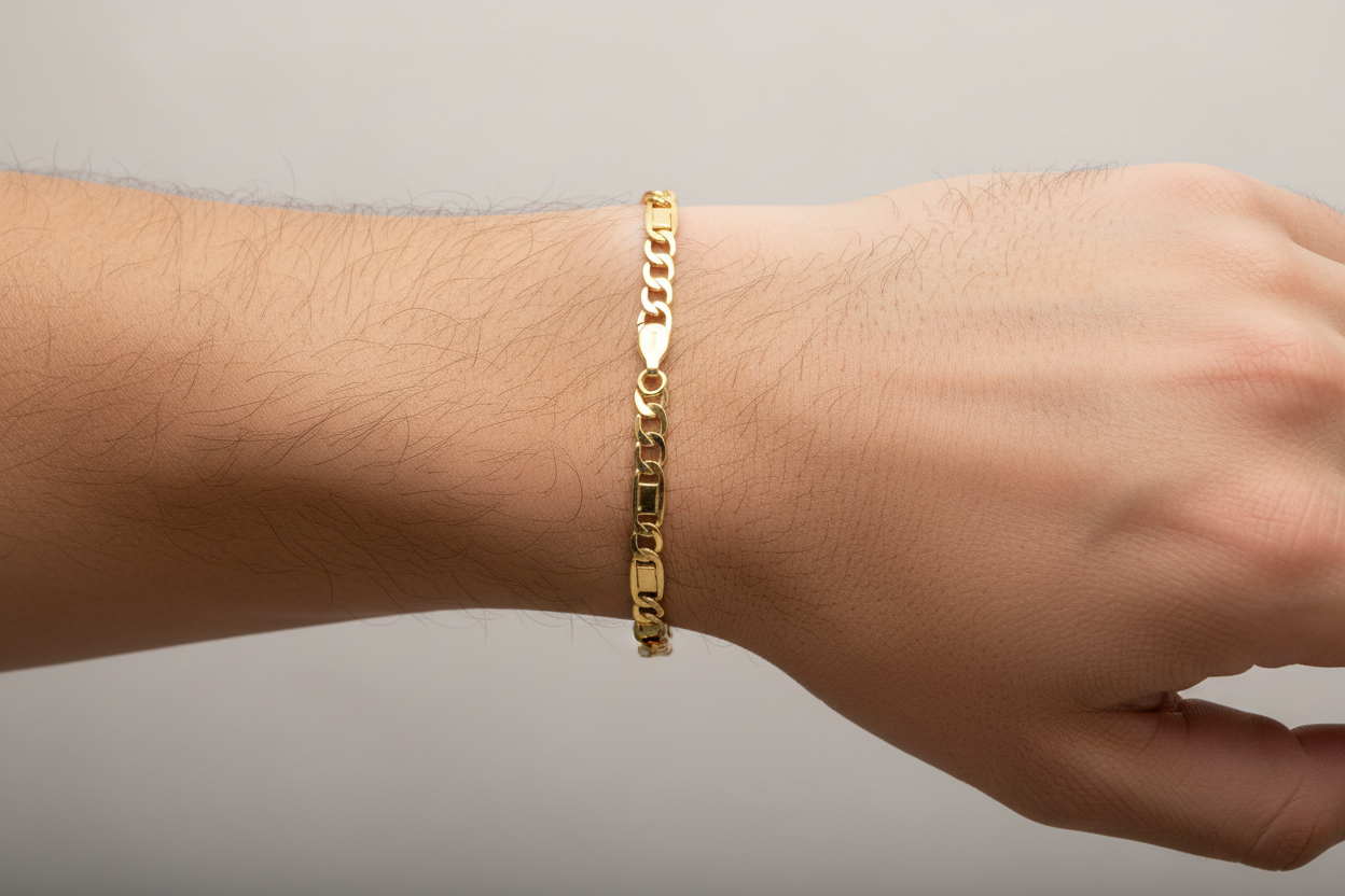 Bracciale 3+1 Lingotto su polso da uomo
