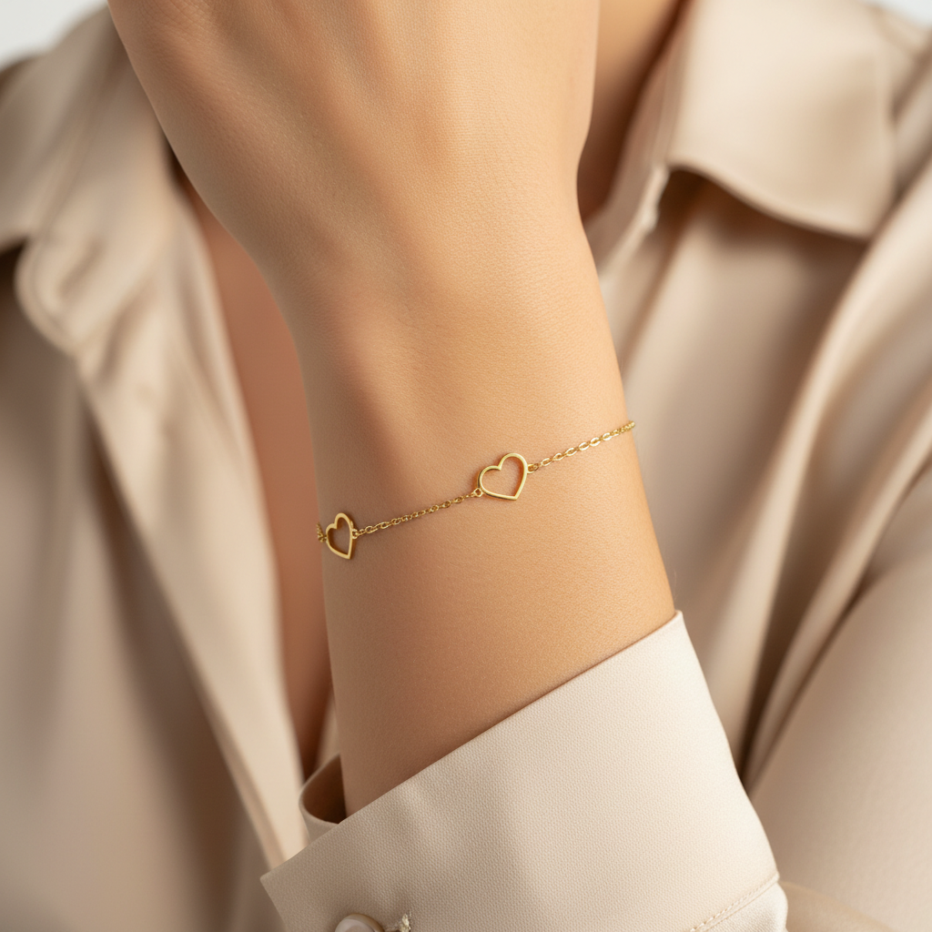 Bracciale 3 cuori traforati donna