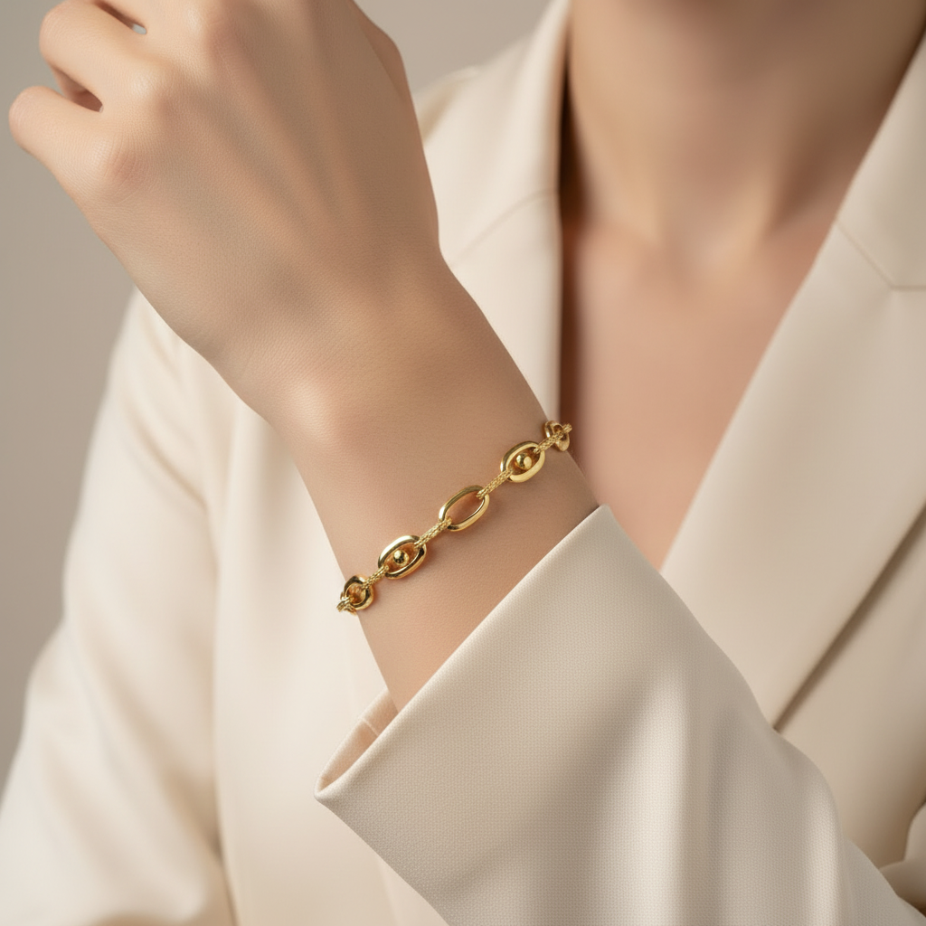 Bracciale catena sfere indossato 1:1
