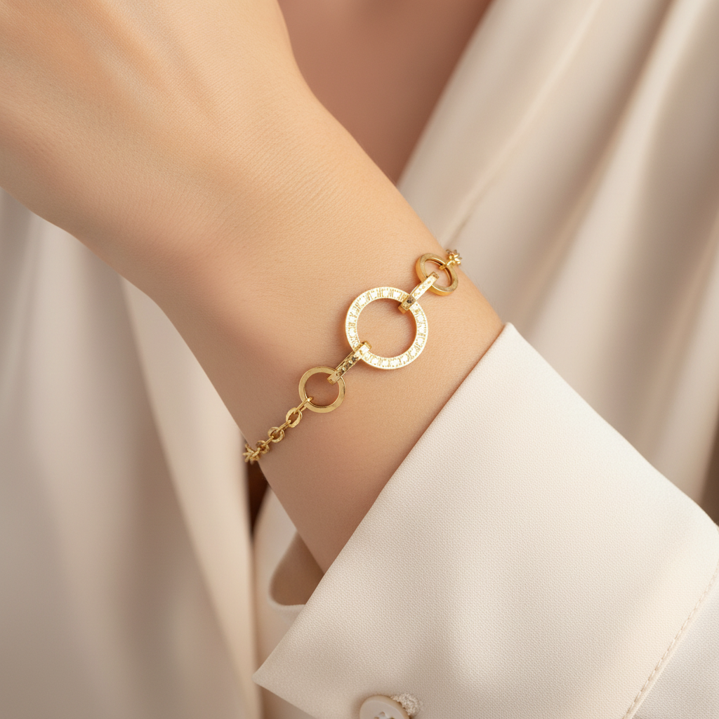 Bracciale centrale tondo donna