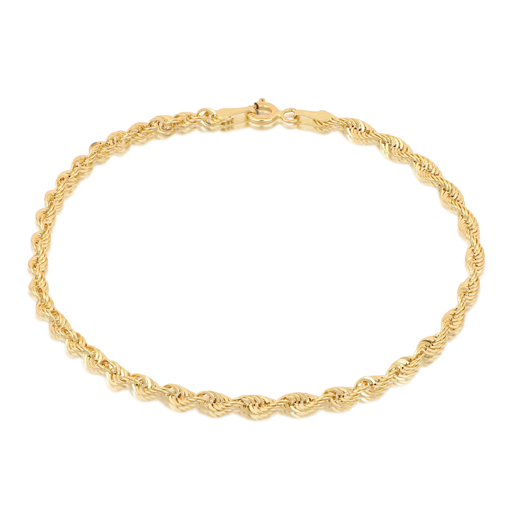 Bracciale fune vuoto oro giallo 18kt 2,5mm 19cm