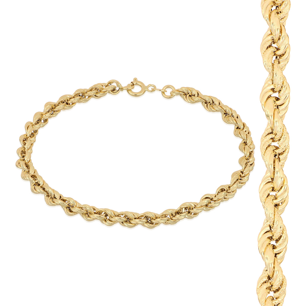 Bracciale fune vuoto oro giallo 18kt 4,6mm 19cm