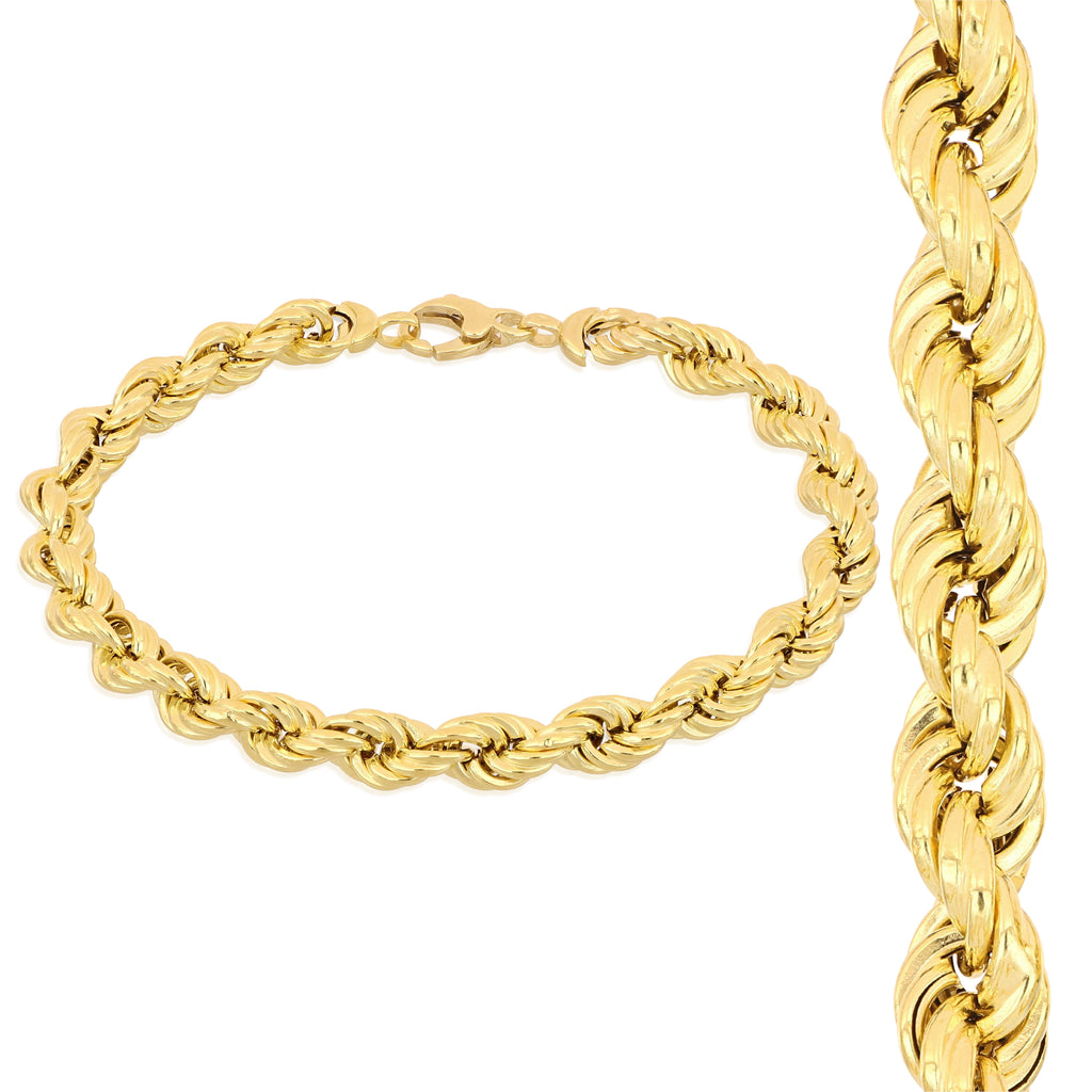 Bracciale fune vuoto oro giallo 18kt 6,5mm 19cm