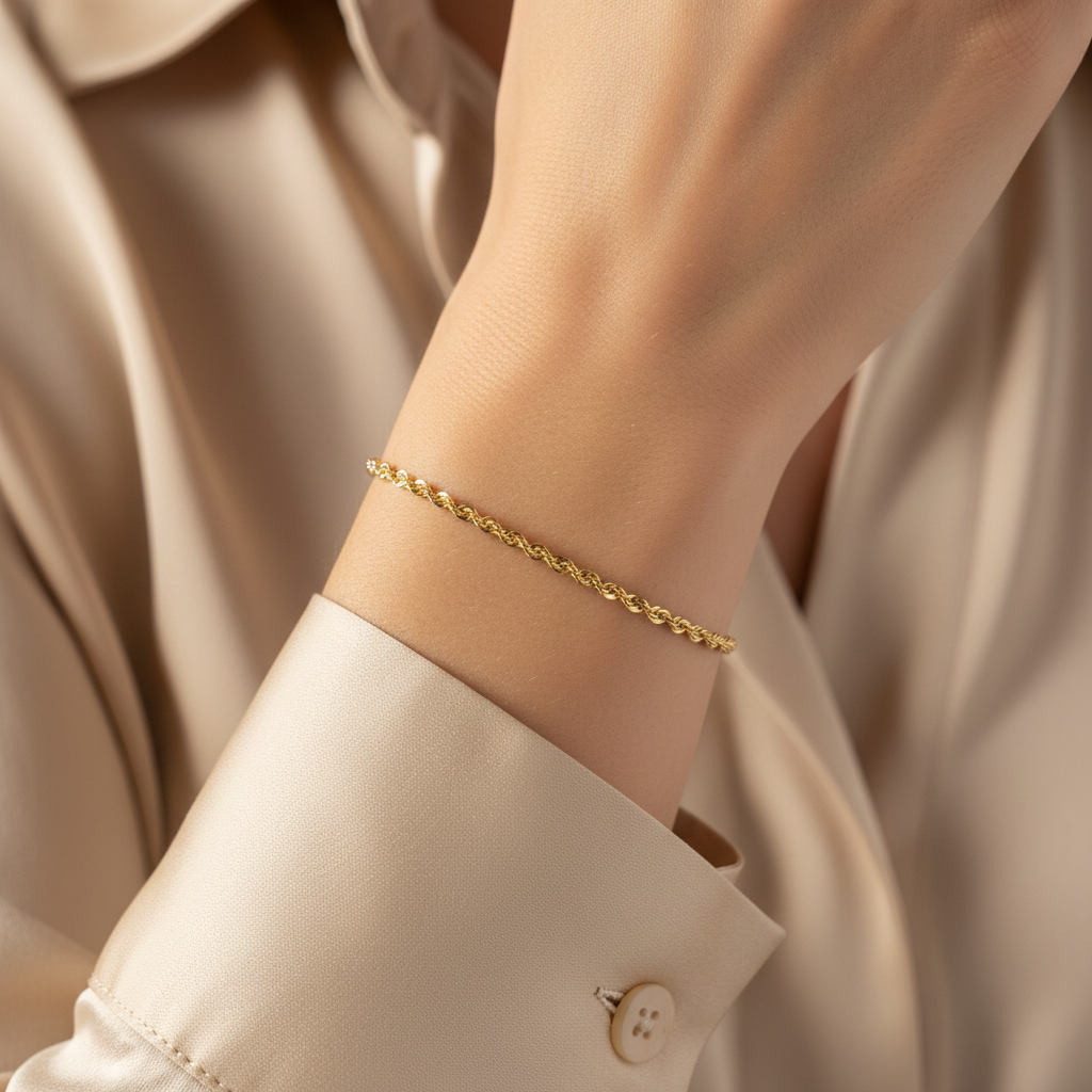 Bracciale fune iride indossato