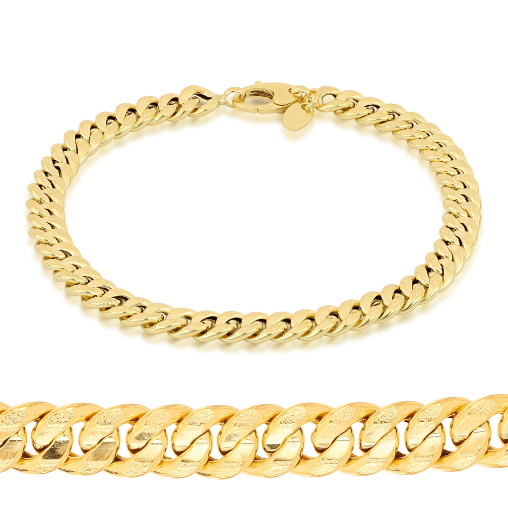 Bracciale grumetta vuoto pesante oro giallo 18kt 6mm 20cm