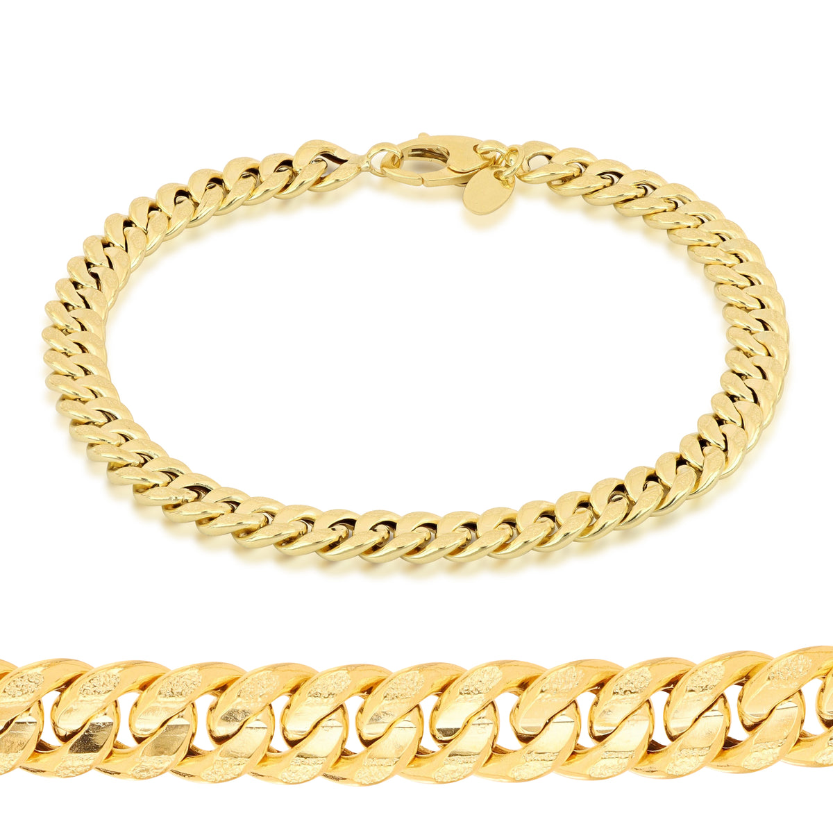 Bracciale grumetta vuoto pesante oro giallo 18kt 6mm 20cm