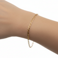 Bracciale grumetta allungata vuoto oro giallo 18kt 20cm indossato